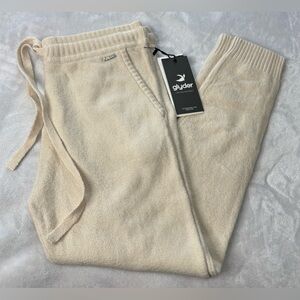 Glyder Women's Cream Knit Track Joggers MEDIUM NWT